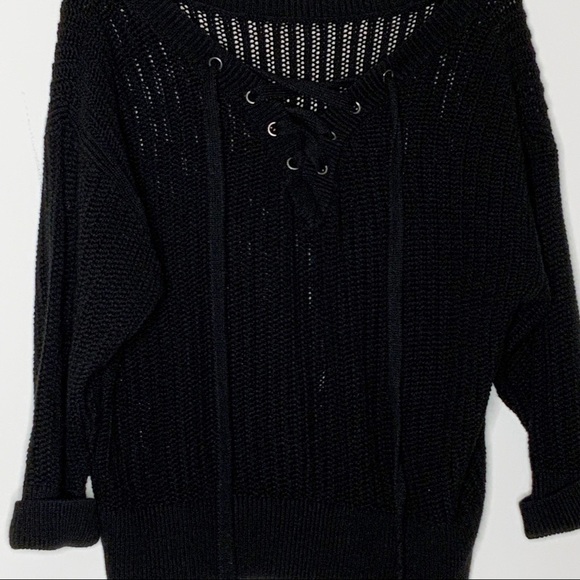 GAP black long sleeve sweater with back tie. SZ S - Picture 3 of 5